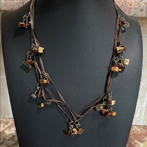 Brown Multi-Stone Boho Necklace